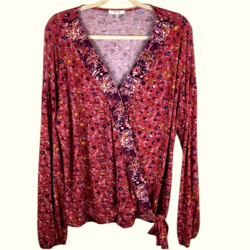 Maurices rose orange faux wrap top size xxl
